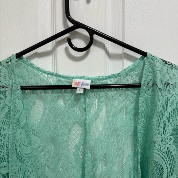 LuLaRoe Mint Green Lace Kimono - Picture 2 of 4